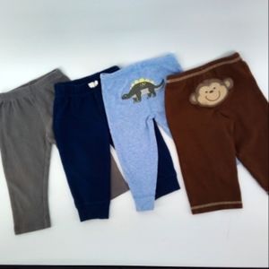 Carter's Gerber 12 Months Baby Leggings Bundle 4 Pack Monkey Dinosaur Solid